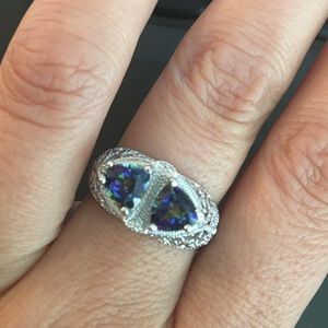 Sterling silver w/topaz ring 8 New